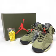 【新古品】 Travis Scott × Nike ナイキ Air Jordan 6 Retro Medium Olive CactusJack 27cm CN1084-200 箱あり 【津山店】のサムネイル