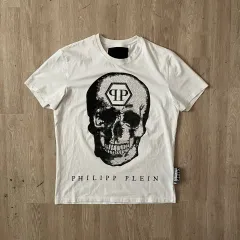 PHILIPP PLEIN(フィリッププレイン) クリスタル スタッズ スカル ロゴ 半袖 Tシャツ XXL/110のサムネイル