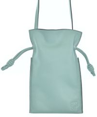 美品!LOEWEロエベ巾着パイル地ショルダーバッグブルー限定ショップ袋付 