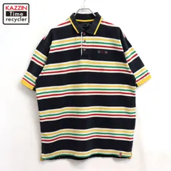 00s COOGI ボーダー柄 鹿の子 半袖ポロシャツ メンズ 表記XLサイズのサムネイル