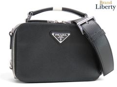【極美品】プラダ　ブリック　2way バッグ　三角ロゴ　サフィアーノレザー　黒 極美品】プラダ ブリック 2way バッグ 三角ロゴ サフィアーノレザー 黒