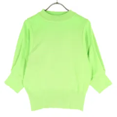 美品 PUBLIC TOKYO パブリックトウキョウ 日本製 7分袖 ニット F ライトグリーン レディース 古着のサムネイル
