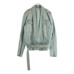 BALMAIN (バルマン) VESTE DENIM HOMME ベスト デニムオム ベルテッドデザイン テーラードジャケット インディゴ S7H7004T082のサムネイル