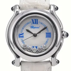 ショパール Chopard 27/8245-23 ハッピースポーツ 5P ダイヤモンド ホワイトシェル クォーツ レディース 良品 腕時計 M#148179のサムネイル