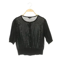 トゥービーシック TO BE CHIC ビジューボタン ニット 半袖 カーディガン 40 ブラック /MY ■OSのサムネイル