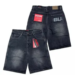 USA仕様 FUBU フブ Denim Shorts Pants デニム ショートパンツ Y502 Light Grey (SJNS53)のサムネイル