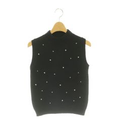 ダーリッチ ビジューノースリニットトップス レディース 黒 Darich F