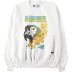 古着 90年代 ラッセル Russell HIGH COTTON 鳥柄 アニマル スウェットシャツ トレーナー USA製 メンズL相当 ヴィンテージ/eaa644349のサムネイル