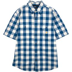 00s STUSSYシアサッカー 半袖チェックシャツ 短丈ボックスCityboy