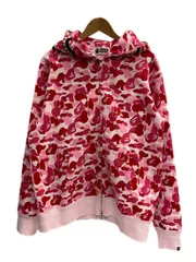 ア ベイシング エイプ A BATHING APE ABC CAMO SHARK FULL ZIP HOODIE カモ柄 シャークパーカー ダブルジップ 001ZPL7001009M パーカ ピンク Lサイズ 101MT-6443のサムネイル