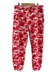 ア ベイシング エイプ A BATHING APE ABC CAMO APE HEAD ONE POINT SWEAT PANTS カモ柄 エイプ ヘッドワンポイント シャークスウェットパンツ ピンク Lサイズ 101MB-1048のサムネイル