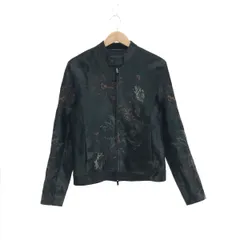 EMPORIO ARMANI エンポリオアルマーニ ハラコレザー刺繍ジャケット サイズ:48 ポニーヘア/ジップアップ 18aw   ブラック メンズ / 240001206477のサムネイル