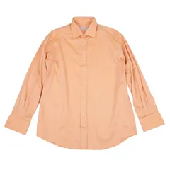 エルメネジルドゼニアErmenegildo Zegna コットンダブルカフス長袖シャツ 薄オレンジ40|15 3/4のサムネイル
