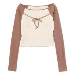 andmary Alma ribbon top Tシャツ アルマリボントップス ANDMARY Alma ribbon tops color beige - メルカリ