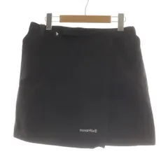 モンベル Montbell キュロット パンツ ナイロンスカート M 黒 ブラック 無地 ラップデザイン ショート丈 /AU