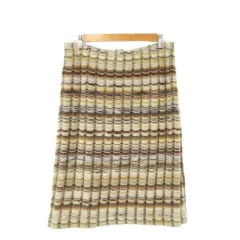 ミッソーニ MISSONI スカート モヘア 44 ベージュ 総柄 ミディ丈 ウエストゴム /MN16 ■ECD005のサムネイル
