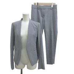 極美品 セオリー パンツスーツ ノーカラー セットアップ ストレッチ