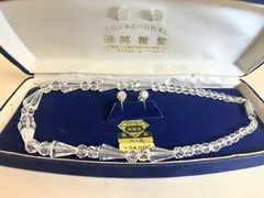 天然水晶 ネックレス &イヤリング　カット水晶 保証書付 ケース付 クリスタル 英雅堂のサムネイル