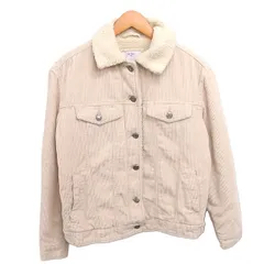 ベルシュカ Bershka コーデュロイ ジャケット アウター 中綿 裏ボア S ベージュ 薄茶 /TT ■ECA006のサムネイル