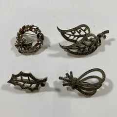 ★ ヴィンテージ シルバー ブローチ 4点 まとめ商品 SILVER 925刻印 ジュエリー アンティーク 現状品