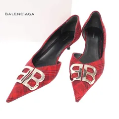 BALENCIAGA バレンシアガ チェックフラットパンプス 548867 レッド 40のサムネイル
