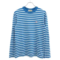 MAISON KITSUNE メゾンキツネ ロングスリーブボーダーTシャツ KMM-28510-B ブルー Mのサムネイル