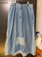 DENIM DUNGAREE パッチワーク ロングスカート - メルカリ