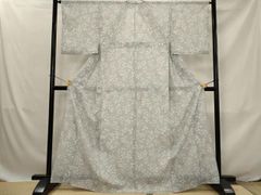 K未使用品 小紋 花柄 しつけ付 青グレー□N80622-01 - メルカリ