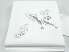 紗絽 手描き染 疋田柳と千鳥 単衣 盛夏 名古屋帯 正絹 お仕立て上り
