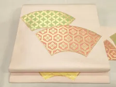 平和屋着物●桝屋高尾　九寸名古屋帯　地紙文　金糸　正絹　逸品　CABG9424dyのサムネイル