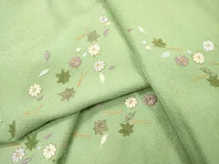 平和屋着物▼訪問着　総刺繍　吹き寄せ花文　金糸　正絹　逸品　DABG5343feのサムネイル