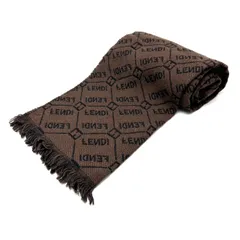 【楠本質店/元住吉】フェンディ　FENDI　マフラー　ブラウン　ブラック　男女兼用　約152cm x 38cm　ウール100％　ヴィンテージのサムネイル