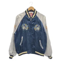 【中古】90s HOUSTON スカジャン L 龍 ネイビー ヒューストン[92]のサムネイル