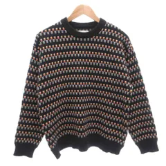 ビーミングバイビームス B:MING LIFE STORE by BEAMS ニット セーター 長袖 総柄 厚手 クルーネック M 紺 ネイビー /FFのサムネイル