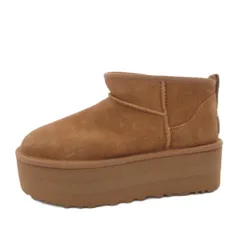 アグ UGG CLASSIC ULTRA MINI PLATFORM ムートンブーツ シューズ スエード ショート 厚底 23cm 茶 ブラウン 1135092 /FFのサムネイル