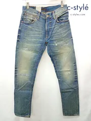 D880 [未使用品] nudie jeans ヌーディージーンズ デニムパンツ W31 L32 インディゴ ダメージ加工 THIN FINN 113316 | ★のサムネイル