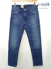 D881 [未使用品] nudie jeans ヌーディージーンズ デニムパンツ W29 L30 インディゴ THIN FINN BLACK WEFT INDIGO 112918 | ★のサムネイル