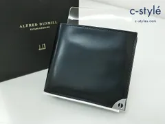 W050 [人気] dunhill ダンヒル ウォレット ブラック 二つ折り財布 | ★