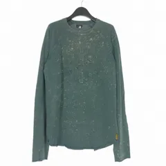 アルマーニ ジーンズ ARMANI JEANS ブリーチ加工 ロングスリーブ ラグランTシャツ カットソー 長袖 L グリーン 緑のサムネイル
