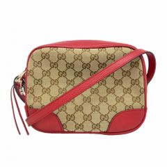 美品 GUCCI GGキャンバス ショルダーバッグ レッド - メルカリ