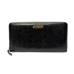 GUCCI グッチ GGキャンバス ラウンドファスナー長財布 黒 - メルカリ
