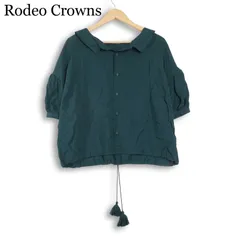 Rodeo Crowns ロデオクラウンズ 春夏★ レーヨン ビッグシルエット 刺繍 ショート丈 ドルマン ブラウス Sz.F レディースのサムネイル