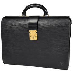 Louis Vito Louis Vuitton Serviette Fermoire Briefcase Handbag Doctor Bag Business Bag Epi Noir (Black) M54352 Men's [Used]