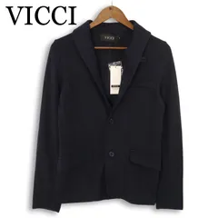 【新品 未使用】 VICCI ビッチ 春夏★ アンコン ジャージー ショールカラー テーラード ジャケット Sz.44 メンズ 紺のサムネイル