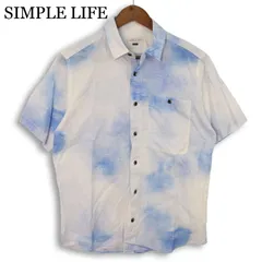 SIMPLE LIFE シンプルライフ レナウン 春夏★ 半袖 タイダイ 総柄 カジュアル シャツ Sz.M メンズのサムネイル