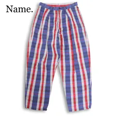 18SS★ Name. ネーム 春夏 【Plaid Taperd】 リネン チェック ワイド タック トラウザー パンツ 日本製 Sz.0 メンズのサムネイル