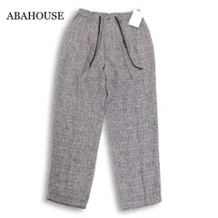 【新品 未使用】 ABAHOUSE アバハウス 通年★ サマーツイード イージー スラックス パンツ Sz.44 メンズのサムネイル