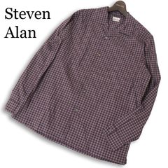 美品✨steven alan スティーブンアラン チェック柄BDリネンシャツ L