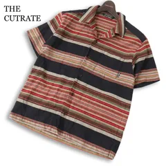 CUT RATE カットレイト 春夏★ 半袖 ボーダー ネイティブ総柄 ワーク シャツ 日本製 Sz.L メンズのサムネイル