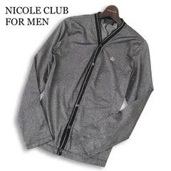 Y2K 00s★ 美品 NICOLE CLUB FOR MEN ニコルクラブ フォーメン 春夏 ストレッチ ジャージー ラメ カーディガン Sz.48 メンズのサムネイル